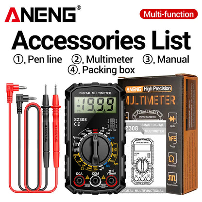 High-Precision Digital Multimeter: 600 AC/DC Voltage, Current, Resistance Tester