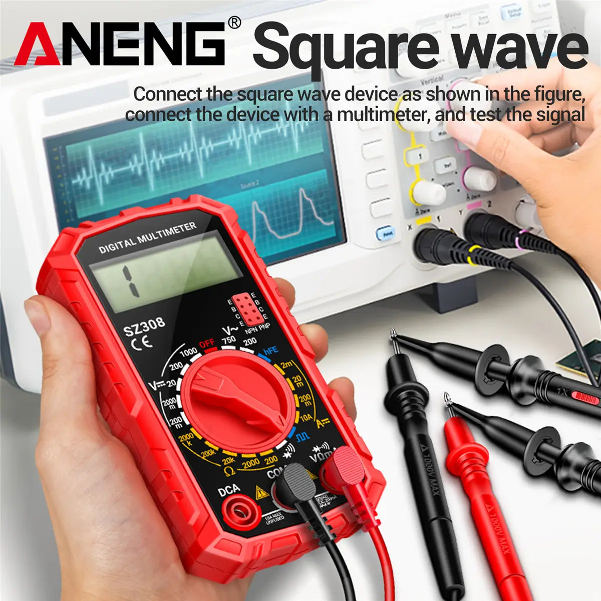 High-Precision Digital Multimeter: 600 AC/DC Voltage, Current, Resistance Tester