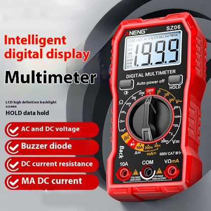 High-Precision Digital Multimeter: 600 AC/DC Voltage, Current, Resistance Tester