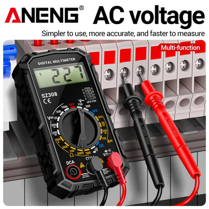 High-Precision Digital Multimeter: 600 AC/DC Voltage, Current, Resistance Tester